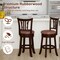 Set of 2 Cappuccino Swivel Bar Stools with Backs and Footrests for Kitchen Island Counter